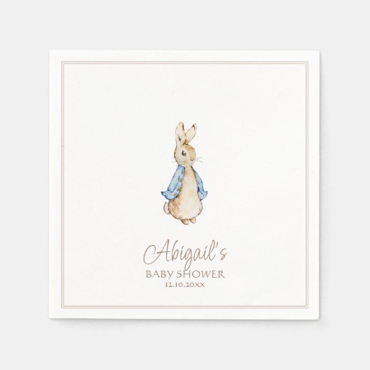 Serviette En Papier Baby Shower Lapin (Devant)