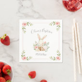 Serviette En Papier Baby shower lapin à lapin rose pâle (En situation)