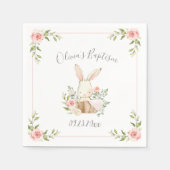 Serviette En Papier Baby shower lapin à lapin rose pâle (Devant)