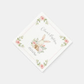 Serviette En Papier Baby shower lapin à lapin rose pâle (Coin)