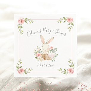 Serviette En Papier Baby shower lapin de lapin rose