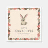 Serviette En Papier Baby shower lapin en bois mignon / Saupoudrer (Devant)