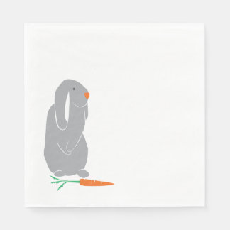 Serviette En Papier Baby shower lapin gris moderne serviettes d'annive