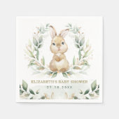 Serviette En Papier Baby shower lapin Lapin Pastel Vert Doux (Devant)