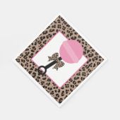 Serviette En Papier Baby shower léopard et rose (Coin)