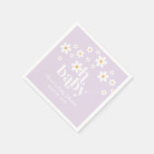 Serviette En Papier baby shower lilas de Boho Daisy (Coin)