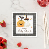 Serviette En Papier Baby shower Little Boo Halloween Pollka Dot (En situation)