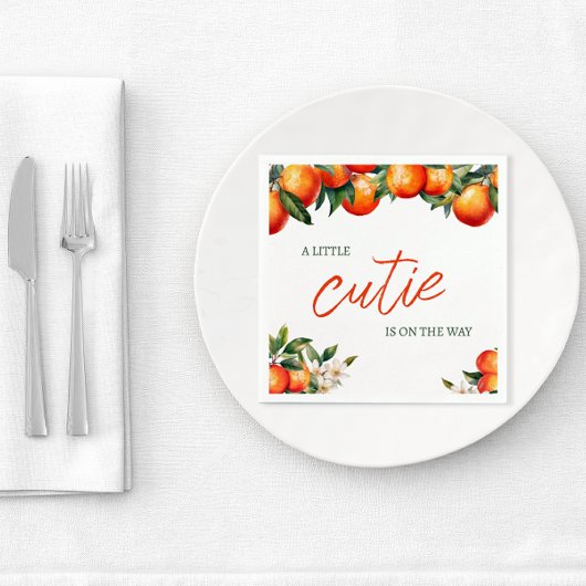 Serviette En Papier Baby shower Little Cutie