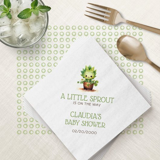 Serviette En Papier Baby shower Little Sprout