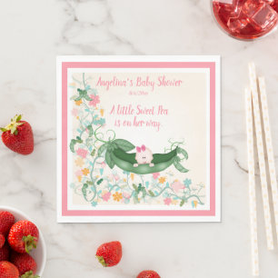 Serviette En Papier Baby Shower Little Sweet Pea en route dans une cos