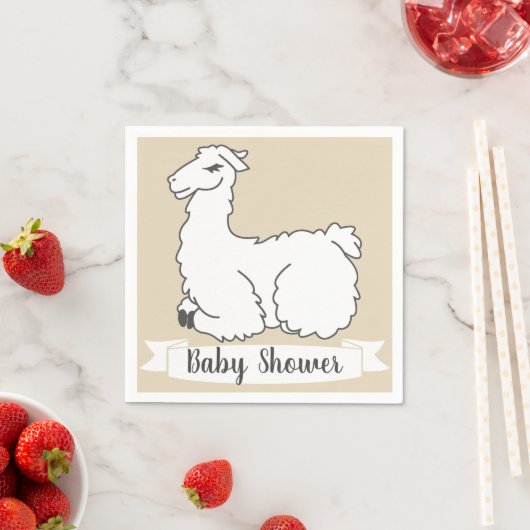 Serviette En Papier Baby shower Llama Lluffa dormant (En situation)