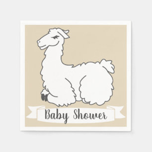 Serviette En Papier Baby shower Llama Lluffa dormant
