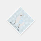 Serviette En Papier Baby shower Llama neutre et blanc bleu et blanc (Coin)