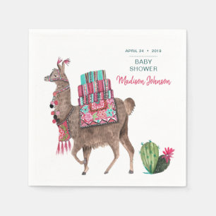 Serviette En Papier Baby shower   Llama   Papier