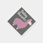 Serviette En Papier Baby shower Llama rose et points blancs (Coin)