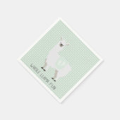 Serviette En Papier Baby shower Llama vert et blanc cassé (Coin)