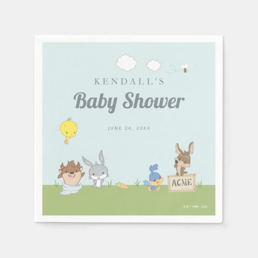 SERVIETTE EN PAPIER BABY SHOWER LOONEY TUNES™ (Devant)
