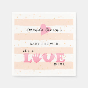 Serviette En Papier Baby shower Love Baby Girl