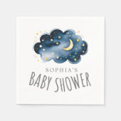 Serviette En Papier Baby shower lune et étoiles serviettes (Devant)