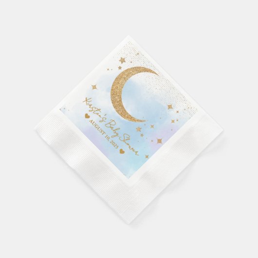 Serviette En Papier Baby shower Lune & Etoiles Coin (Coin)