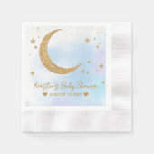 Serviette En Papier Baby shower Lune & Etoiles Coin (Devant)