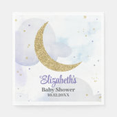 Serviette En Papier Baby shower Lune Parties scintillant d'or (Devant)
