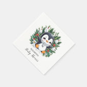 Serviette En Papier Baby shower Magic Pretty Penguin (Coin)