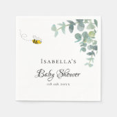 Serviette En Papier Baby shower maman à être eucaluptus script (Devant)