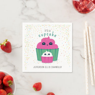 Serviette En Papier Baby shower Maman & Baby Cupcake