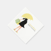Serviette En Papier Baby shower maman parapluie {jaune} (Coin)