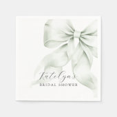Serviette En Papier Baby Shower Mariage au Ruban Vert (Devant)