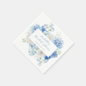 Serviette En Papier Baby Shower Mariage Floral Bleu (Coin)