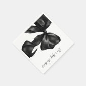 Serviette En Papier Baby Shower Mariage Ruban Noir (Coin)