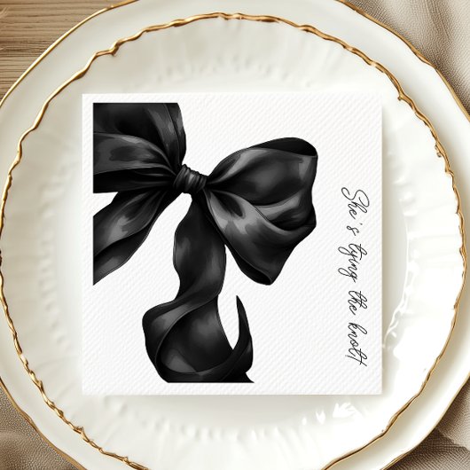 Serviette En Papier Baby Shower Mariage Ruban Noir