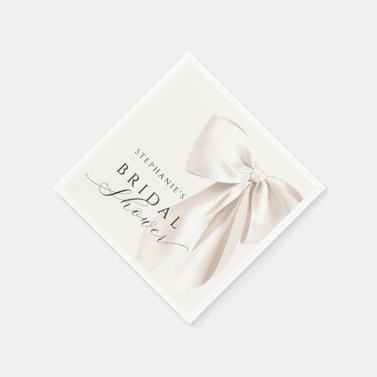 Serviette En Papier Baby Shower Mariée à Ruban Blanc (Coin)