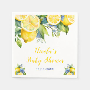 Serviette En Papier Baby shower méditerranéen Citrus Lemon
