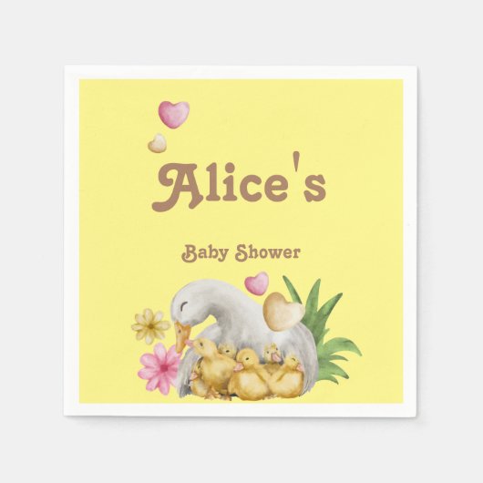 Serviette En Papier Baby shower mignon maman et bébé neutre (Devant)