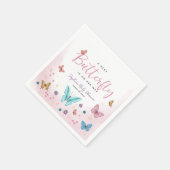 Serviette En Papier Baby shower mignon papillon rose blanc (Coin)