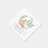 Serviette En Papier Baby shower mignon serviettes Citrouille aquarelle (Coin)