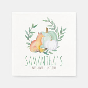Serviette En Papier Baby shower mignon serviettes Citrouille aquarelle