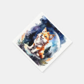 Serviette En Papier Baby shower mignon Wolf Pup (Coin)