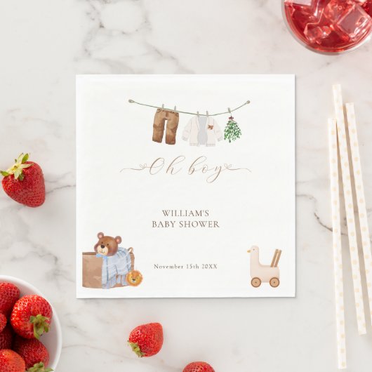 Serviette En Papier Baby shower minimal Boho Boy (En situation)