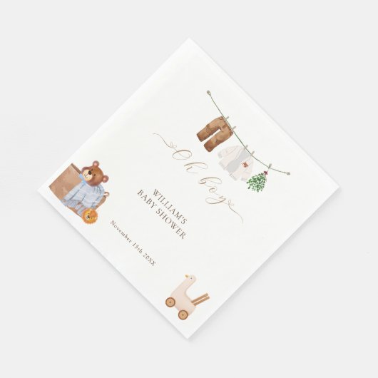 Serviette En Papier Baby shower minimal Boho Boy (Coin)