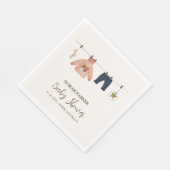 Serviette En Papier Baby shower minimal Boho Boy Winter Clothesline (Coin)