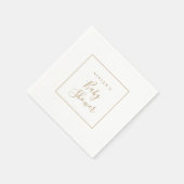 Serviette En Papier Baby shower minimal en or (Coin)