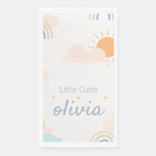 Serviette En Papier Baby shower minimal Pastel (Devant)