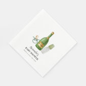 Serviette En Papier Baby shower minimal vert Poppin Champagne bouteill (Coin)