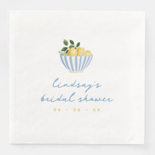 Serviette En Papier Baby Shower Minimaliste Citrons Bleu et Jaune