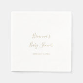 Serviette En Papier Baby shower minimaliste Gold simple (Devant)