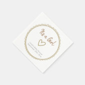 Serviette En Papier Baby shower minimaliste Jaune (Coin)